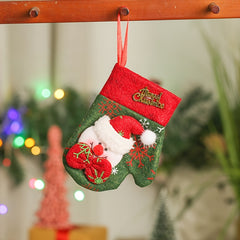 Small Non-woven Christmas Glove Ornament Candy Bag