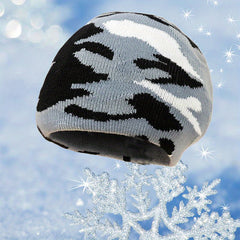 Neutral Camouflage Knitted Hat For Children