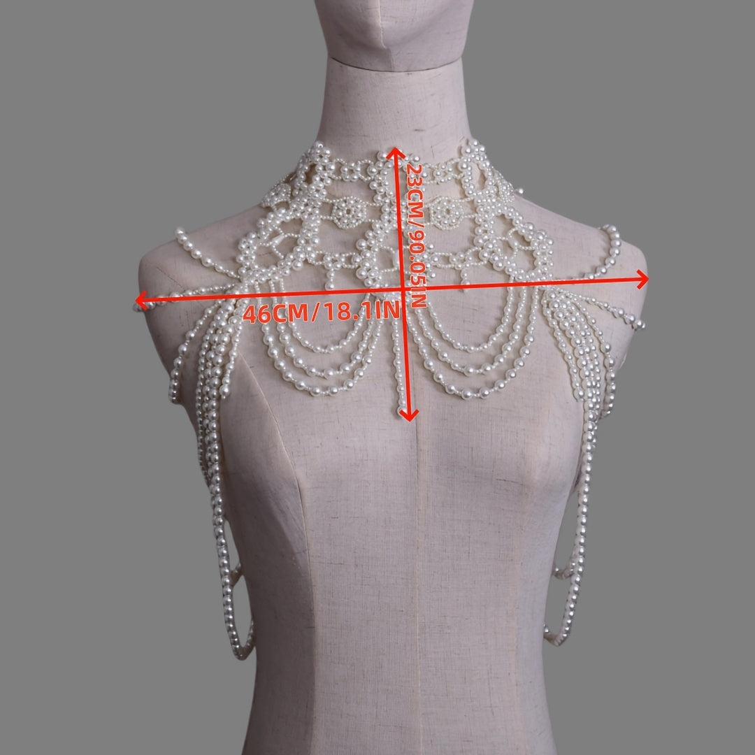 Handcrafted Beaded Shoulder Chain Bridal Shawl Wrap Body Chain