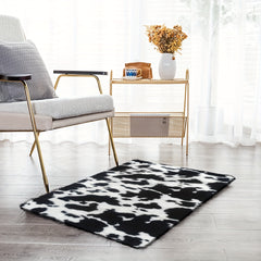 Cow Print Area Rug Fluffy Faux Cowhide Rug Soft Shaggy Carpets Tie Dye Rugs