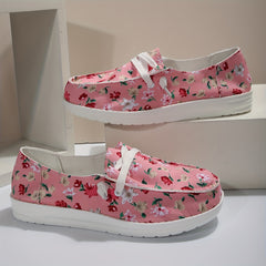 Floral Print Slip-On Loafers Lightweight Flat Sneakers