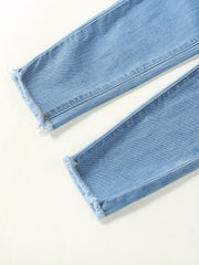 Girls Letter Print Skinny Jeans Stretchy Slim Fit Denim Pants