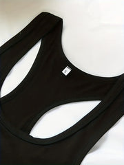 Letter Print Crew Neck Tank Top Sleeveless Summer Women's Top