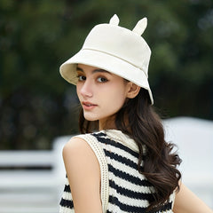 Bunny Ears Bucket Hat Solid Rabbit Sun Hat Lightweight Travel Beach Hats