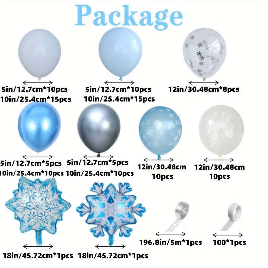 Snowflake Balloon Garland Arch Kit Winter Wonderland Party Decorations