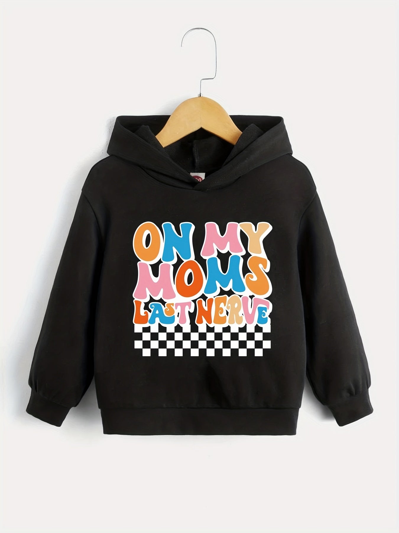 Boys Casual Hooded Sweatshirt Spring Fall Letter Print Pullover Long Sleeve