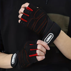 2pcs Half Finger Gym Fitness Gloves Anti Slip Weight Lifting Gloves