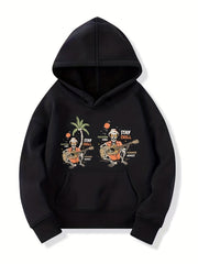Guitar Skeletons Pattern Hoodie for Girls Halloween Party