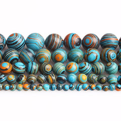 Synthesis Malachite Beads Round Loose Gemstone Beads For Jewelry Making 4mm-12mm