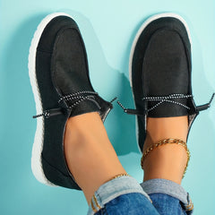 Women's Canvas Lace Up Outdoor Shoes Lightweight Sneakers