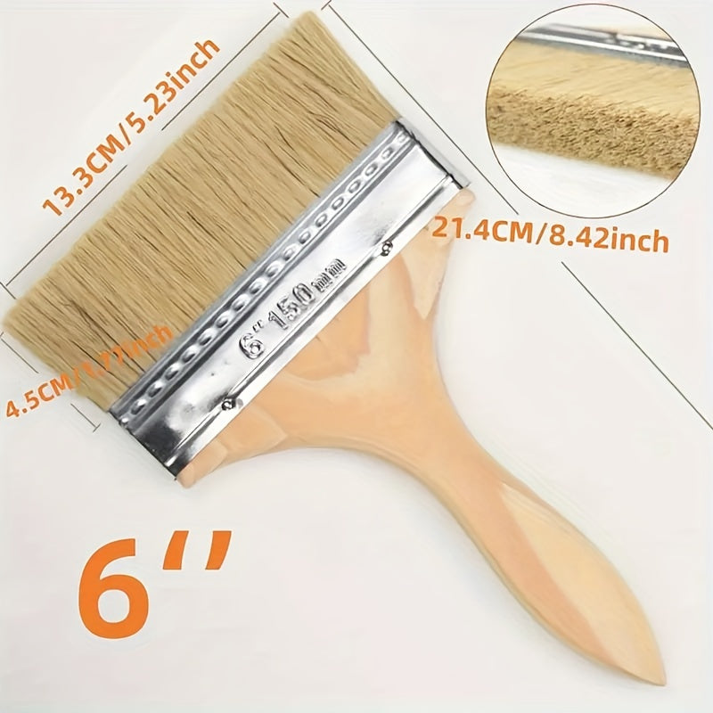 Thickened Natural Paint Brush Set with Decorative Small & Stain Brushes