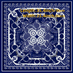 Satin Geometric Chain 35 Square Scarf Silk Like Hair Scarf Wrap