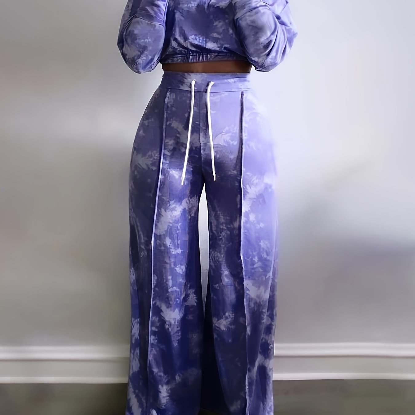Tie Dye One Shoulder Crop Top & Pants Set