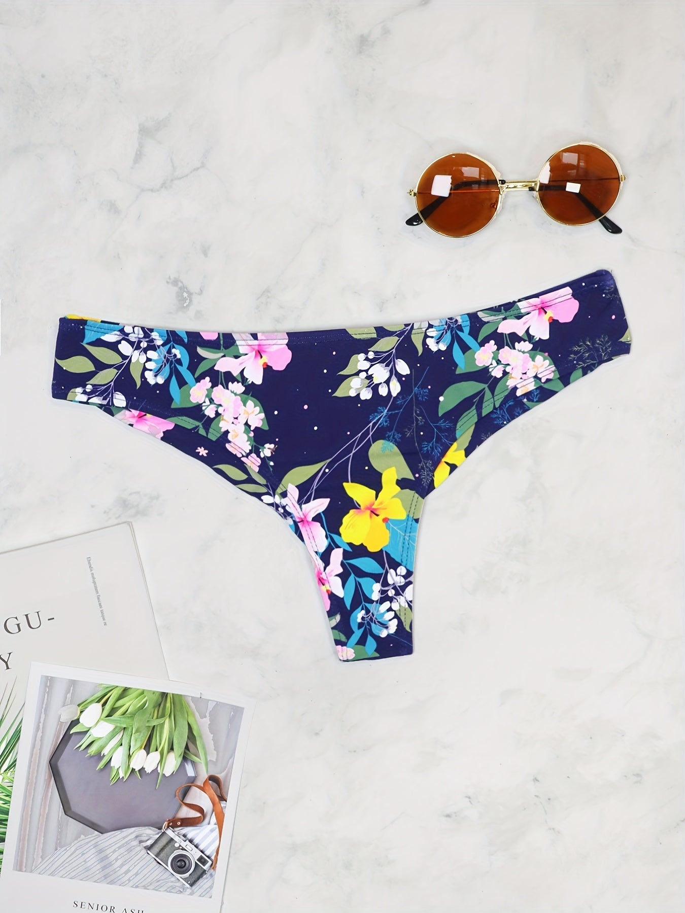 Floral Print High Stretch Sexy Swim Briefs Low Waist Stylish Swimsuit Bottoms