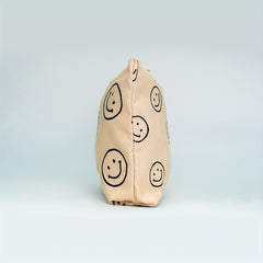 Smiling Face Corduroy Cosmetic Bag Zipper Storage Pouch