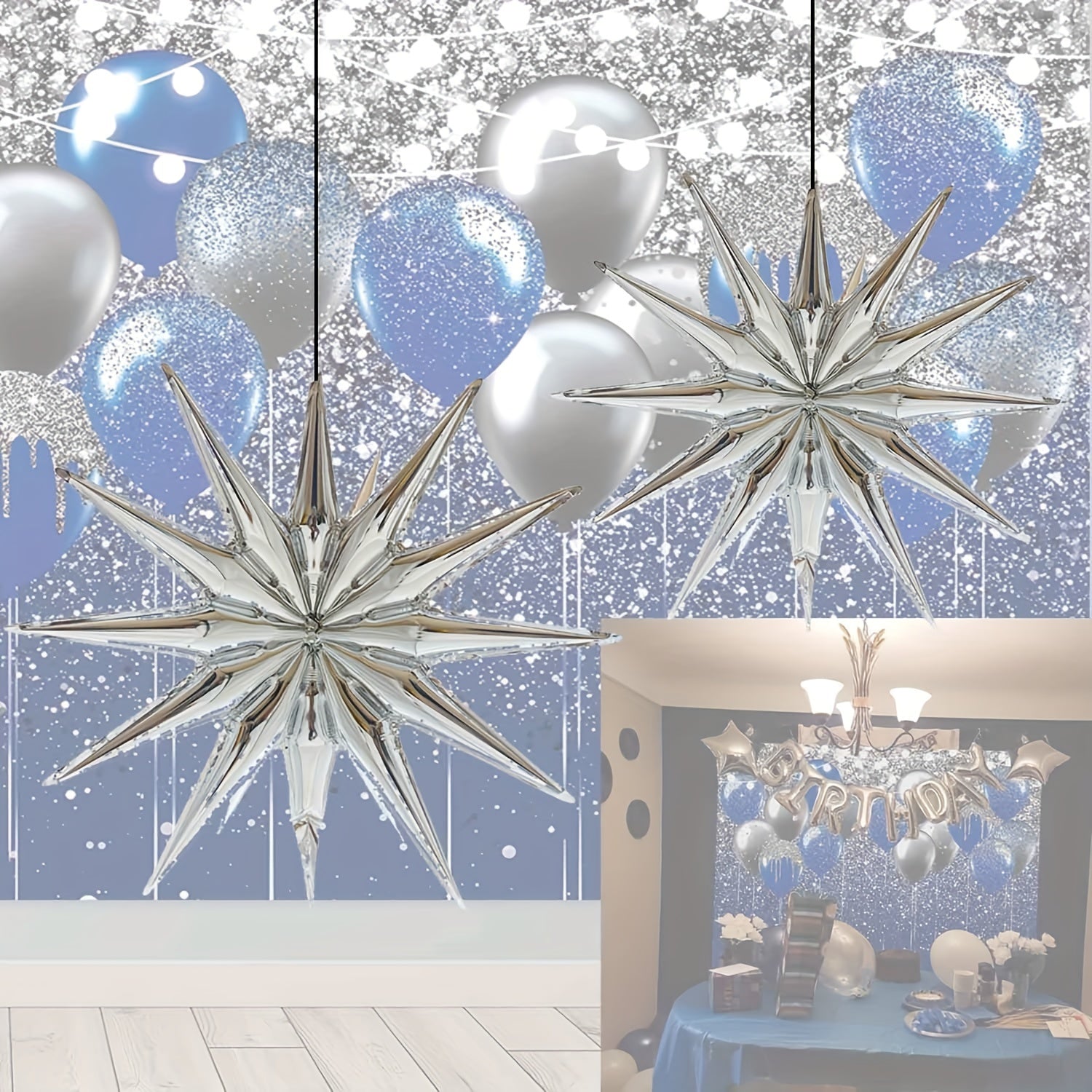 2PCS Star Aluminum Foil Balloon Music Theme Party Supplies