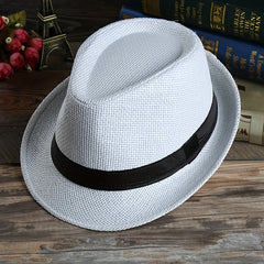 Men Straw Woven Sunshade Breathable Hat Sunscreen Sun Hat Jazz Hat