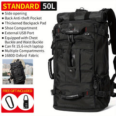 Men's Casual Travel Backpack Waterproof 40 64 Cm Laptop Backpack USB Port