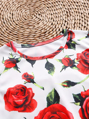 Girls Flower Graphic Sleeveless Dress for Summer Party