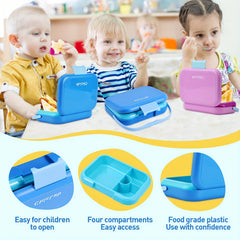 Portable 4-grid PP Lunch Box for Camping Picnic and Beach