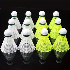 12pcs Nylon Shuttlecocks for Indoor/Outdoor Badminton Training Yellow