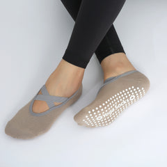 Women's Cross Strap Yoga Socks Non-slip Grips Sports Socks