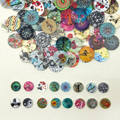50pcs 1 Wood Craft Buttons Vintage Bulk Wooden Buttons for Sewing Supplies