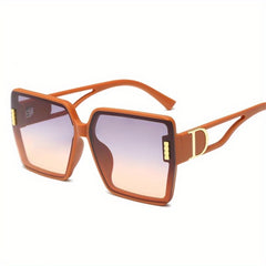Oversized Square Frame Sunglasses Gradient Lens UV400