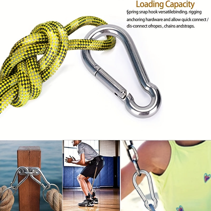 10pcs Aluminum D Ring Screw Lock Buckle Keychain Camping Hiking Fishing