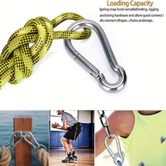 10pcs Aluminum D Ring Screw Lock Buckle Keychain Camping Hiking Fishing