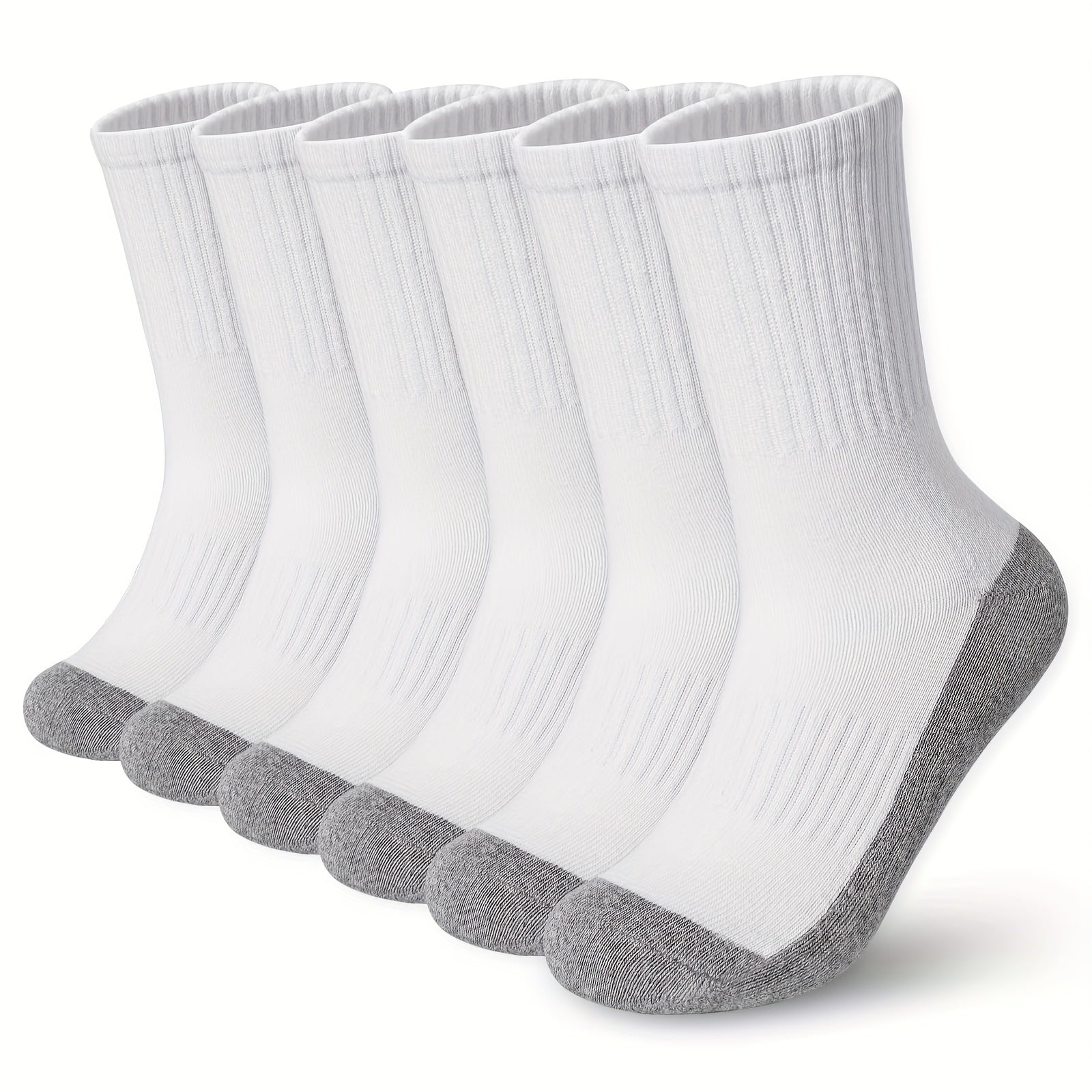 6 Pairs Boy's Mid Crew Sport Socks