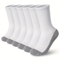 6 Pairs Boy's Mid Crew Sport Socks