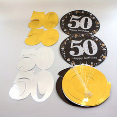 6pcs Gold Silver Hanging Swirls for 50th Birthday Decorations