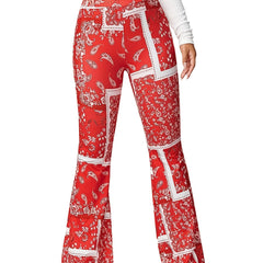 Boho Scarf Print High Rise Flared Leggings