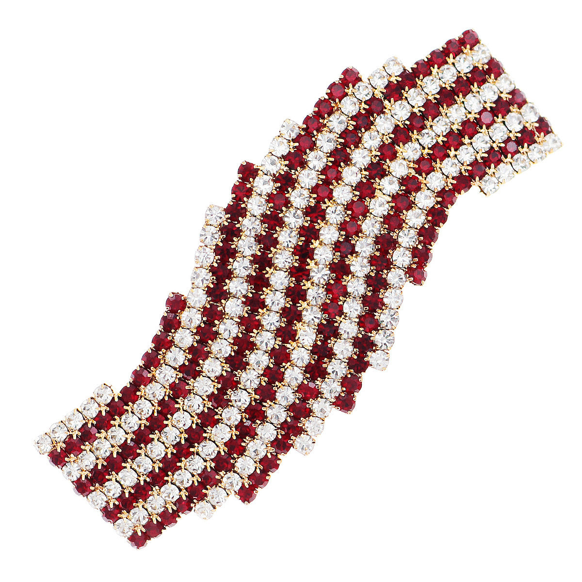 Vintage Red Rhinestone Hair Clip Hair Accessories For Women