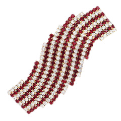 Vintage Red Rhinestone Hair Clip Hair Accessories For Women