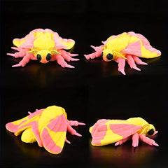 Realistic Silkworm Moth Plush Toy Soft Stuffed Animal for Nature Family Gift