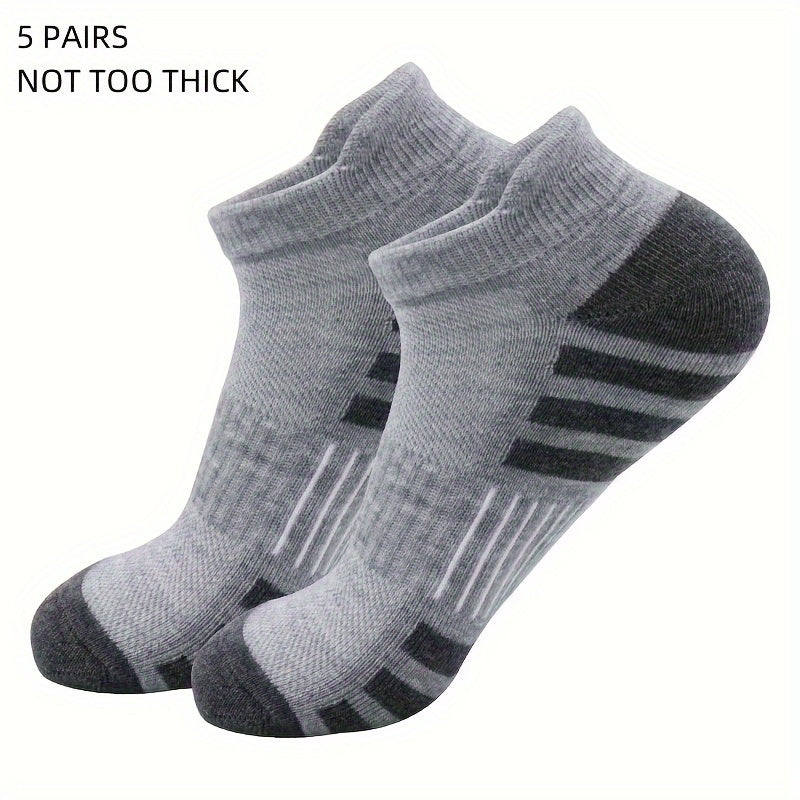 5 Pairs Men's Breathable Ankle Socks Spring Autumn Leisure Running Sports Socks