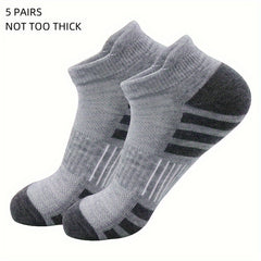5 Pairs Men's Breathable Ankle Socks Spring Autumn Leisure Running Sports Socks