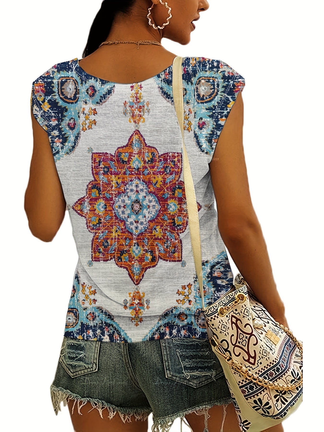 Floral Print V-Neck Tank Top for Women