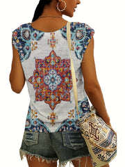 Floral Print V-Neck Tank Top for Women
