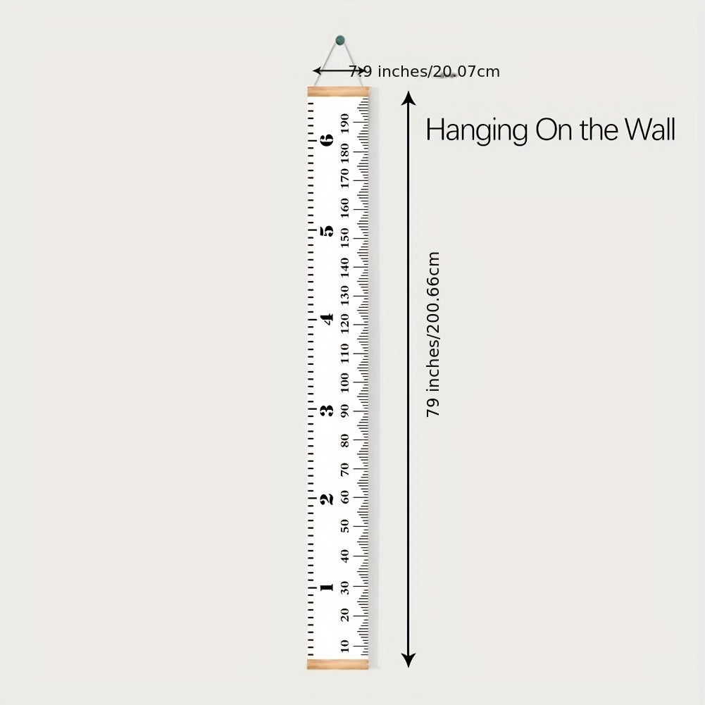 Canvas Growth Chart Wall Decor Removable Height Ruler 79" x 7.9"