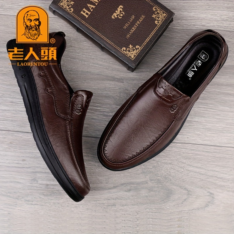 Men's Old Man Logo Loafer Shoes Non-slip Slip On