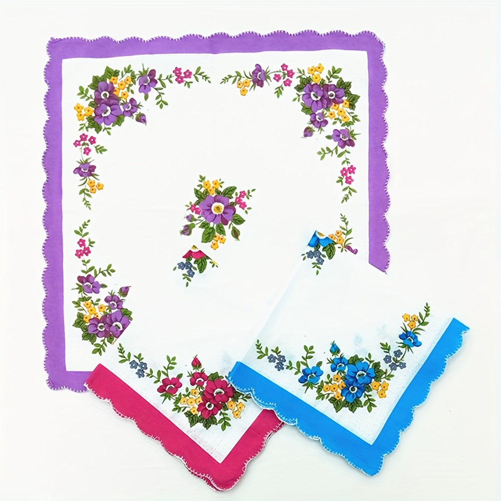 Assorted Variety Mix Cotton Lady Handkerchief Pack of 6