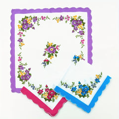 Assorted Variety Mix Cotton Lady Handkerchief Pack of 6