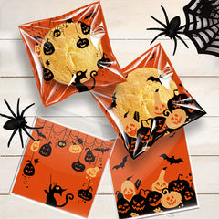 100pcs Halloween Candy Cookie Gift Packaging Bag Decoration