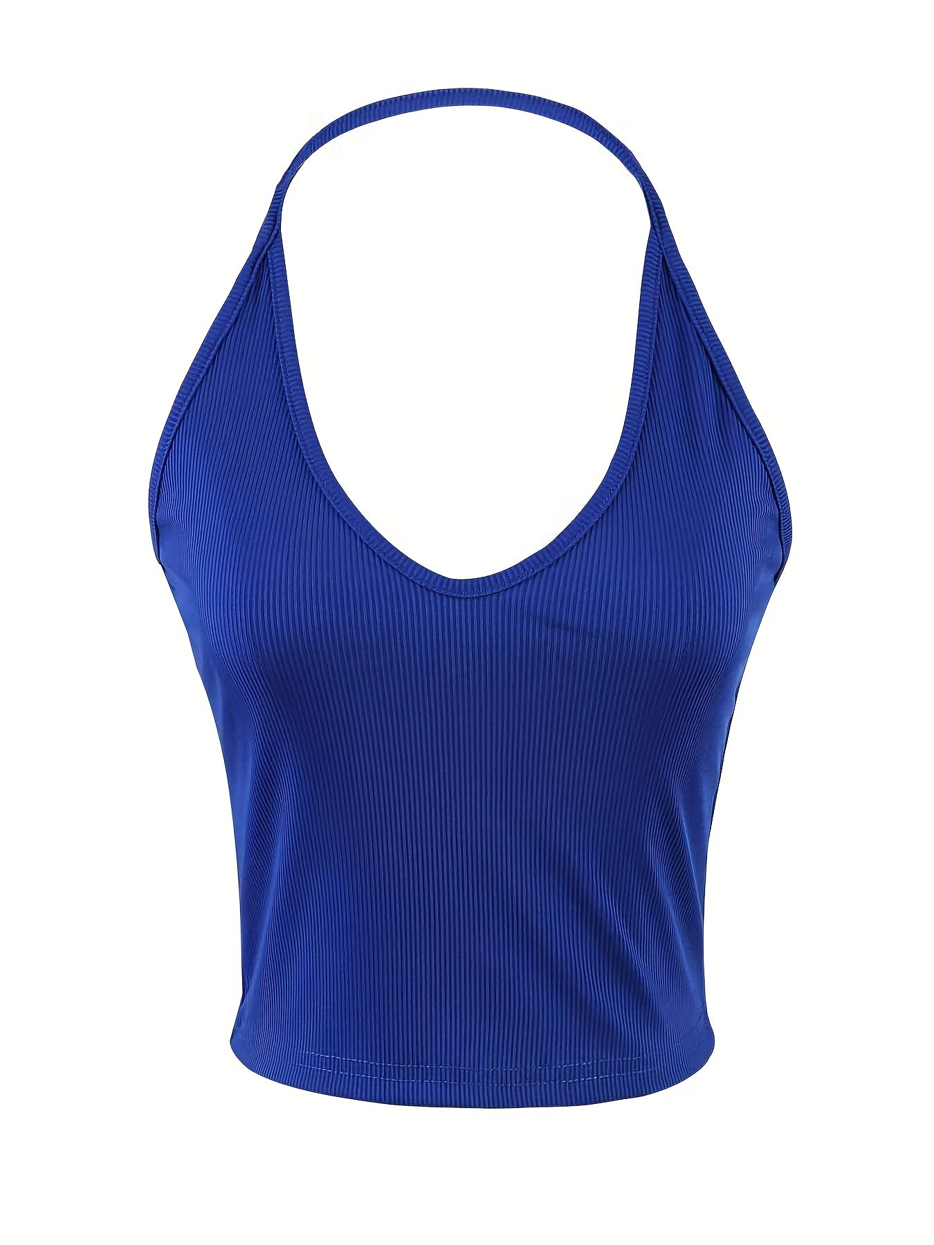 Sexy Plunging Halter Top Sleeveless
