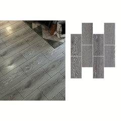 8pcs Self adhesive Floor Stickers Wood Grain Cement Ground