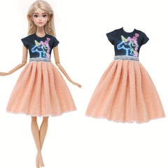 Doll Clothes Accessories Party Fishtail Dress Striped Tops Skirts