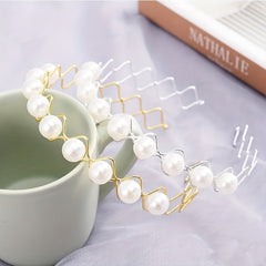 Girls Faux Pearl Hair Hoop Princess Hair Accessories For Party